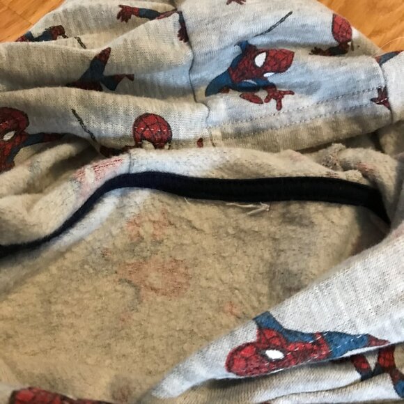 Marvel Spidey Spiderman Kids Hoodie Grey With Hood Long Sleeve Size 3T - Picture 3 of 6